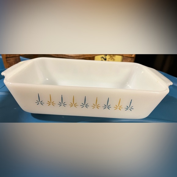 Vintage Fire King Candle Glow pattern meat loaf pan by Anchor Hocking. - Picture 2 of 6